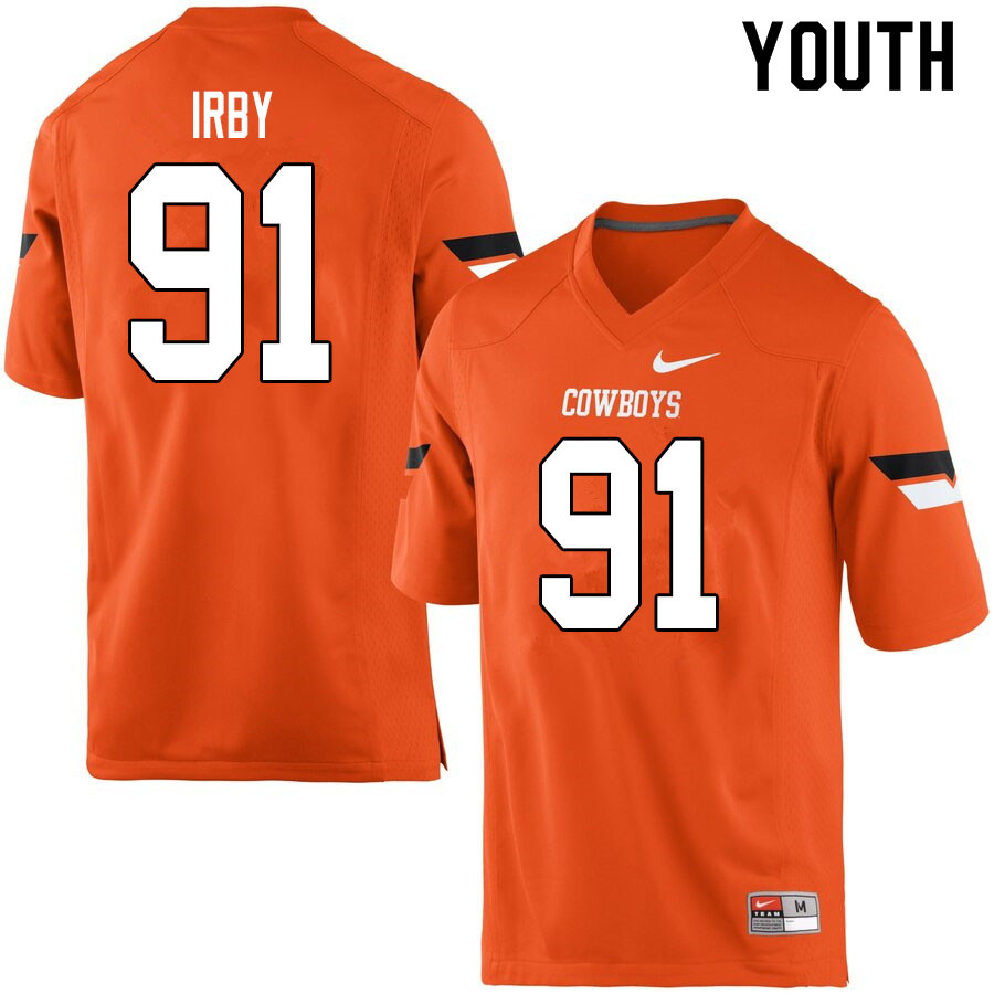Youth #91 Tyren Irby Oklahoma State Cowboys College Football Jerseys Sale-Orange